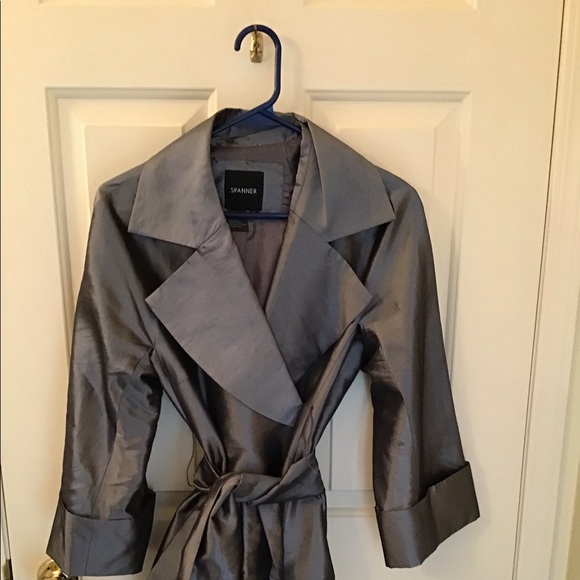 Elegant Grey Metallic wrap top